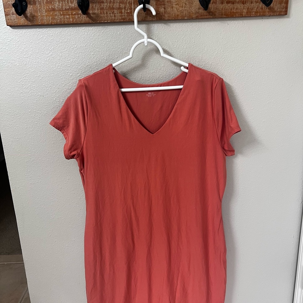 (4 for $20 Bundle✅) No Boundaries Rust colored Fitted V-neck Dress